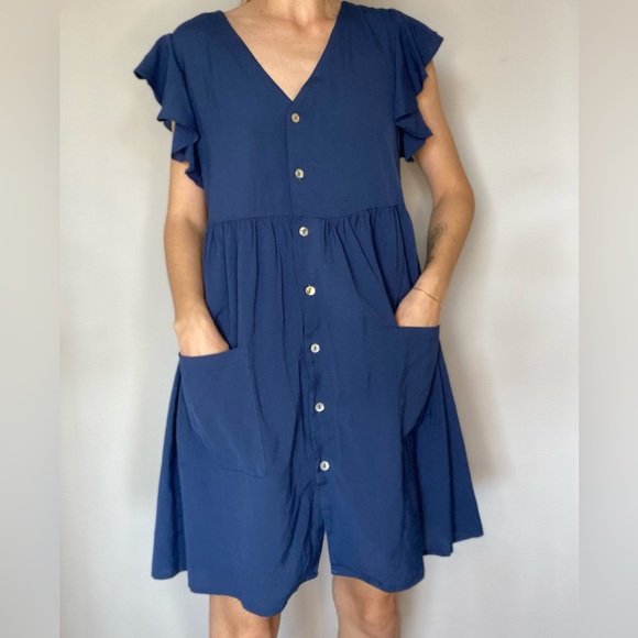 Pink Martini Claudia Dress in Navy blue color size small - Picture 3 of 7